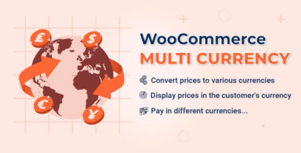 WooCommerce store with currency switcher bar and prices shown in multiple currencies