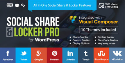 Social share buttons and social content locker for WordPress shown on a sample page