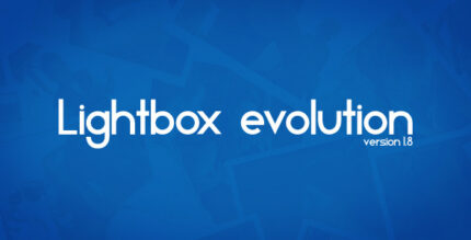 jQuery lightbox overlay showing a photo gallery above a web page with navigation buttons
