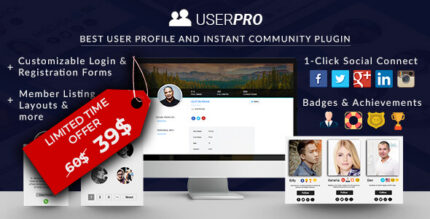 Community WordPress plugin with front-end user profile, member directory and login form