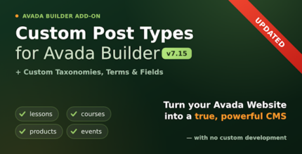 Custom Post Types, Taxonomies and Fields for Avada Builder