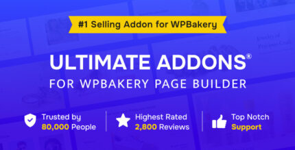Ultimate Addons for WPBakery Page Builder plugin preview with info box, timeline and counter elements