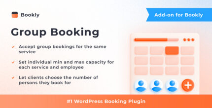 Bookly booking form where a client selects the number of people for a group appointment