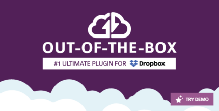 WordPress Dropbox plugin showing a file browser with folders and documents in grid view