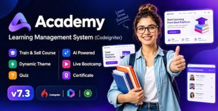 Online course marketplace homepage with course categories, featured courses and instructor listings
