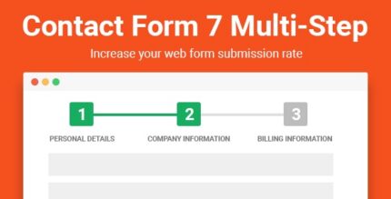 Multi-step Contact Form 7 form with progress bar and step navigation buttons
