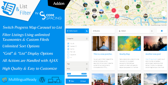 Progress Map, List & Filter - WordPress Plugin