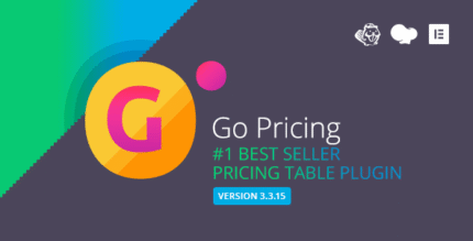 Responsive pricing table plugin preview with colorful plan columns and feature rows