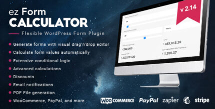 WordPress cost calculator form with selectable options and an automatically calculated total