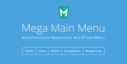 WordPress mega menu with dropdown panel, icons and sticky navigation bar