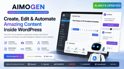 Aimogen Pro - All-in-One AI Content Writer, Editor, ChatBot & Automation Toolkit