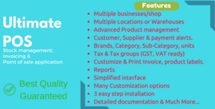 Point of sale dashboard with sales screen, inventory tables and business reports