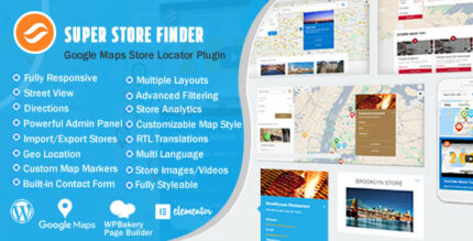 Store locator plugin with Google Map, store list and category filter panel
