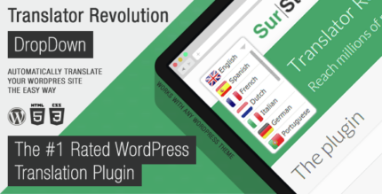 Website with a language dropdown menu for automatic translation into many languages